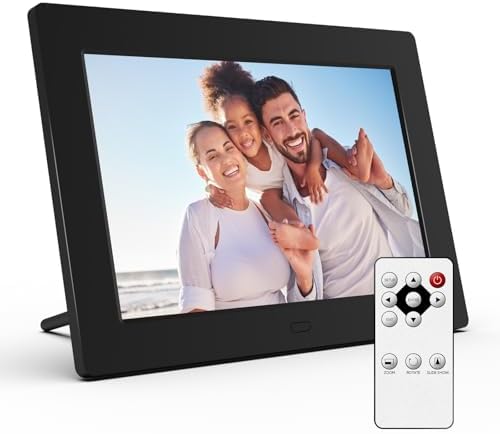 7 Inch Digital Picture Frame, Digital Photo Frame with 16:9 HD LCD Screen, Remote Control, Easy Setup and Share Photos Videos, Gifts Idea for Family, Christmas by eco4life