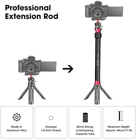 Manbily Gimbal Extension Pole Aluminium Tripod Centre Column Extension Rod 1/4" Thread 2 Section Tube for DJI OSMO Mobile 2 Zhiyun Smooth 4/Q Monopod DSLR Camera Phone Photo Selfies Video Vlog - Image 7