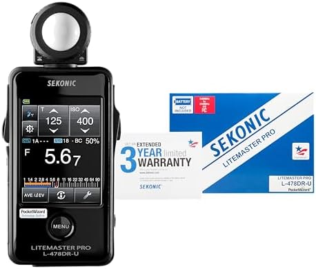 Sekonic L-478DR-U Pocket Wizard Lightmeter With Exclusive USA Radio Frequency And Exclusive 3-Year Warranty,Black,401-477 - Image 5