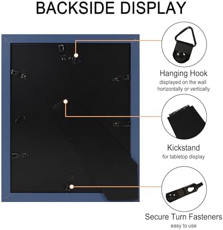 8x10 Picture Frame Set of 4 with Real Glass, Wall & Tabletop Display - Image 6