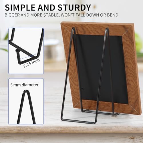 Decolore 5 Pack 10.3 Inch Black Plate Stands Picture Easels for Display Large Book Stands for Picture, Decorative Plate, Book, Frame, Tabletop Poster - Image 3