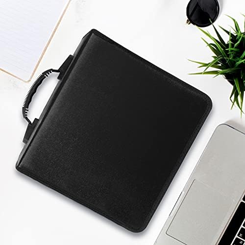 Siveit CD/DVD Binder, CD DVD Case Holder Binder 400 Capacity CD/DVD Wallet Storage Booklet Album Box (White binder, Black) - Image 5