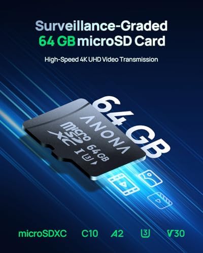 Anona Micro SD Card 64 GB Memory Card, Up to 100MB/s, Suitable Pano 4K Indoor Camera (64 GB) - Image 3