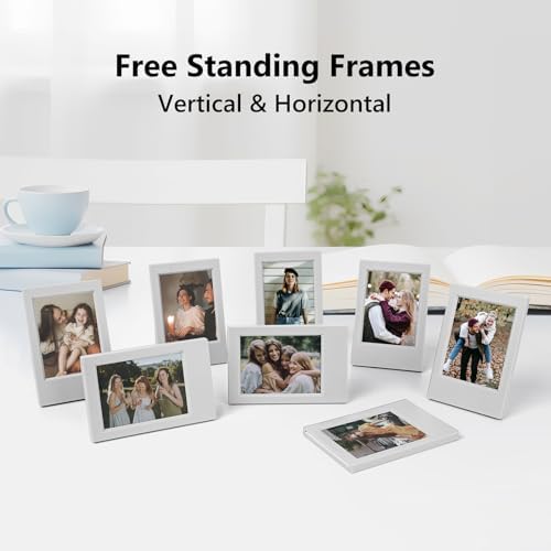 2x3 Photo Frames for Instax Mini EVO 13 12 Liplay SE Link 3 Camera Film, 3-inch Small Picture Frame for Mini 11 40 41 90 99 7+ Photo with Clear Protective Film (8-Packs Grey) - Image 6