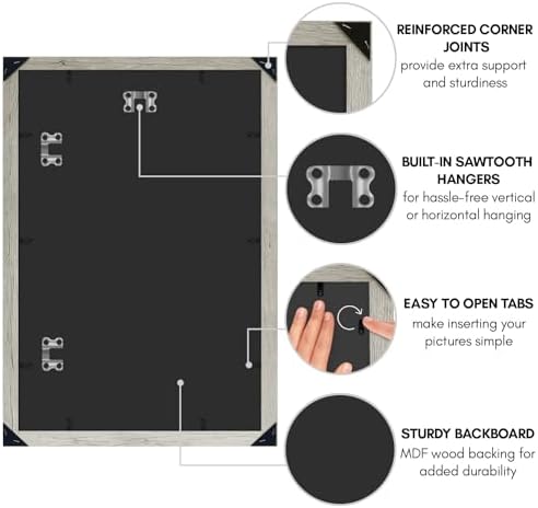 Americanflat 12x18 Poster Frame - Gray Engineered Wood with Polished Plexiglass - Wide Picture Frame for Vertical or Horizontal Wall Display - Epic Collection - Gray - Image 6