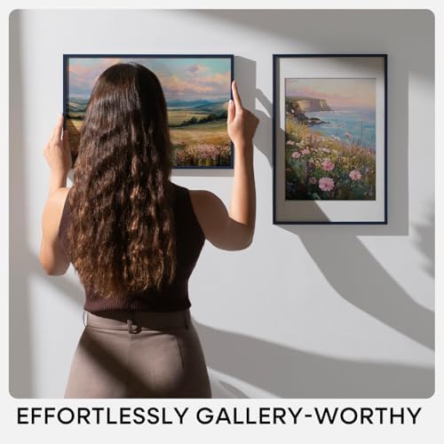 Homeforia 22x28 Blue Poster Frame, High-End Metal, 18x24 Mat, Glass - Image 7
