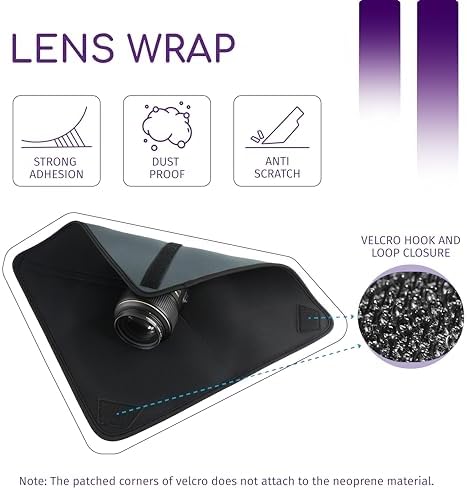 3mm Protective Neoprene Equipment Lens Wrap, Scratch & Dust proof DSLR Wrap, Compatible with Canon, Nikon, Pentax, Sony, Panasonic, & Fujifilm Cameras (17 inch x 17 inch, Gray) - Image 4