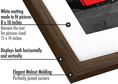 Americanflat 11x14 Picture Frame 2-Pack - Matted to 8x10 - Walnut - Image 7