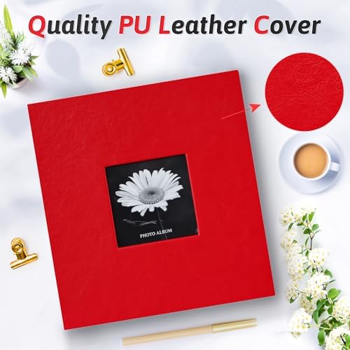 Popotop Photo Album 4x6 200 Photos with Writing Space, Leather Cover Album with Display Picture Window, Photo Book for Wedding Family Baby Gift - Image 2