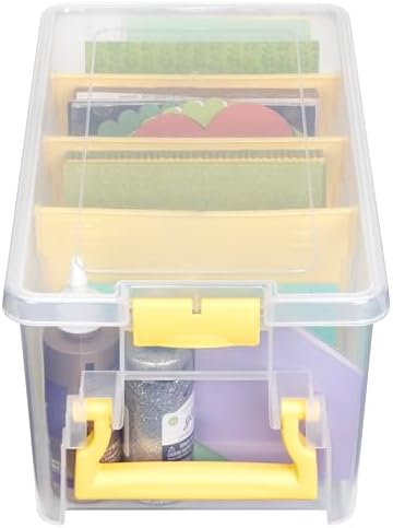 ArtBin Semi Satchel Craft Organizer with 3 Dividers, Yellow Accents - Image 2