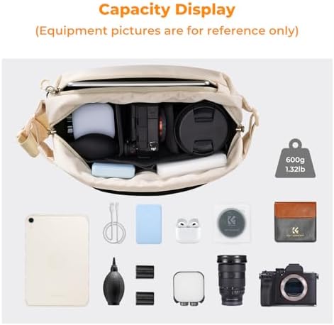 K&F CONCEPT 2 in 1 Camera Sling Bag, Everyday Shoulder Bag - Image 2