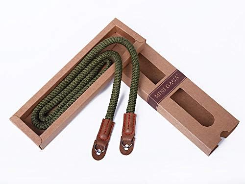 Vintage Handmade Cotton Leather Camera Neck Strap for Leica Nikon Fuji Pentax Canon Panasonic Sony Long Army Green - Image 2