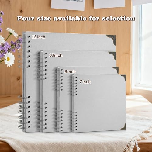 10x10 Inch Grey DIY Scrapbook Album,Hardcover Memory Book,80 Pages (40 Sheets) Kraft Photo Album for 4x6 / 5x7 Pictures, Perfect for Wedding, Family, Anniversary, Christmas & Travel Memories - Image 6