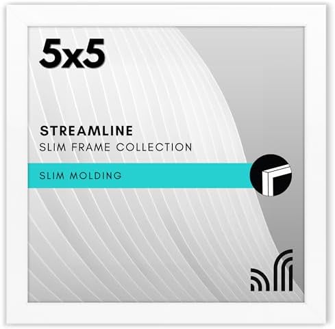 Americanflat 5x5 Picture Frame - Slim Molding - White by Americanflat