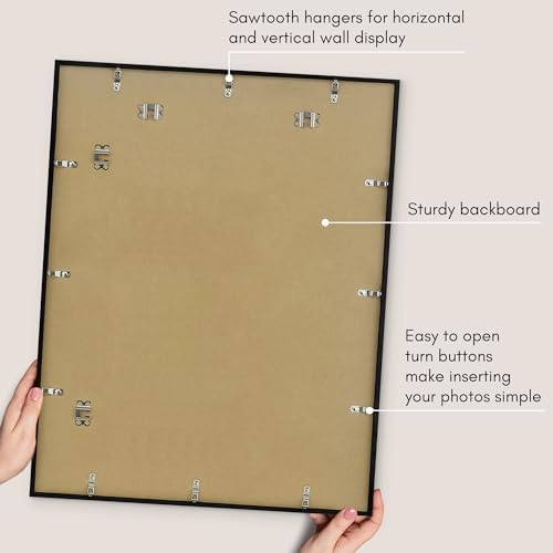 Americanflat 22x28 Poster Frame - Matted to 18x24 - Slim Molding - Black - Image 6