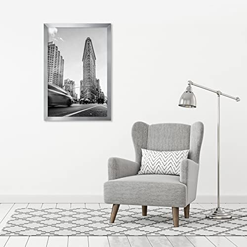 Americanflat 24x36 Poster Frame - Silver Engineered Wood with Polished Plexiglass - Wide Picture Frame for Vertical or Horizontal Wall Display - Epic Collection - Silver - Image 5