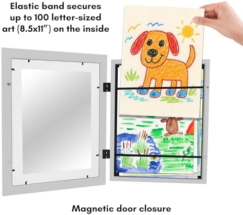 Americanflat 8.5x11 Changeable Kids Art Frame - Gray - Image 5