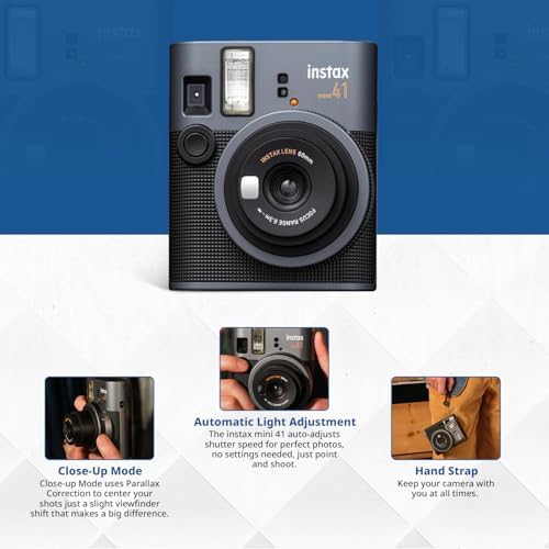 FUJIFILM Mini 41 Instant Film Camera Bundle – Instant Photo Camera with Fujifilm Mini Film (20 Sheets), Photo Album, Batteries, Cleaning Cloth & Accessories – Great Gift for Kids, Teens & Beginners - Image 5