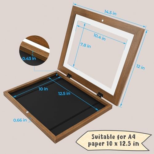 2 Pack 10x12.5 Front-Opening Kids Artwork Frames Changeable (Ecru) - Image 3