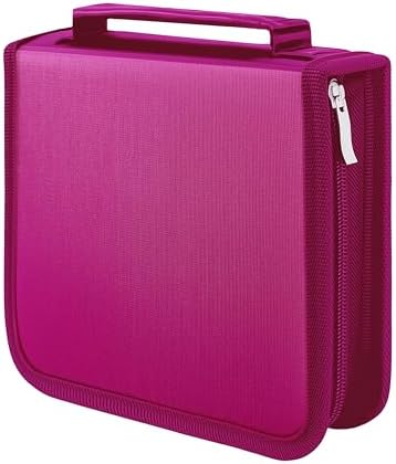 DVD Case CD Storage,40 Capacity CD Cases Holder DVD Storage Case Holders CD DVD Disc Case Storage Wallet Binder for Car Home Office Travel (40 Rose) by YILAGCDDVDCase