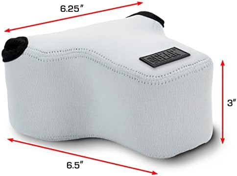 USA Gear Camera Sleeve (Medium) for Compact SLRs Compatible with Canon EOS R100 Nikon Z30 Sony ZV-E10, and more - Padded Neoprene DSLR Case with Zipper Accessory Pocket & Belt Loop (Gray) - Image 3