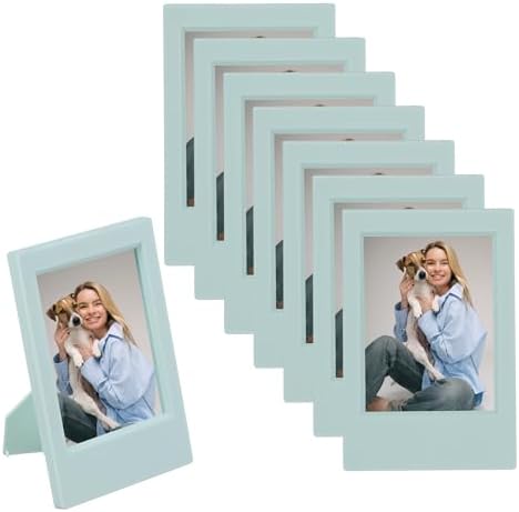 uxcell 8pcs Mini Picture Frames, 2.4 x 3.6 Inch Rectangular Film Photo Frame, Small Instant Film Photo Frame Holder for Tabletop Picture Display, Green by uxcell