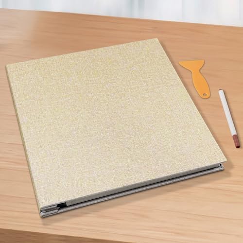 Large Photo Album Self Adhesive Scrapbook Album for 4×6 8×10 Pictures DIY Magnetic Linen Cover Album 40 Pages for Family Wedding Gifts with Metal Pen and Plastic Board - Image 6