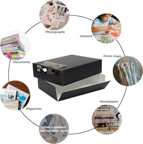 Lineco Museum Archival Storage Box, Drop Front, 9.25x11.75x3 in, Black - Image 6