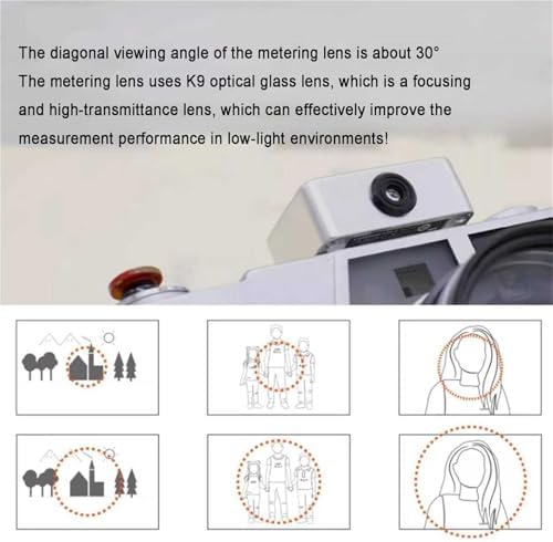 Camera Light Meter, Photography Light Meter, Exposure Indicator, OLED Screen, Cold Shoe Mount, Adjust ISO, Aperture and Shutter Speed Photography, 30° Average Metering (Black) - Image 4