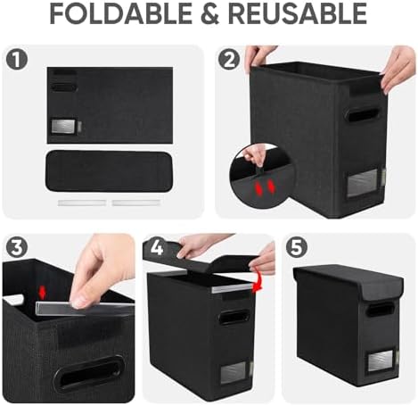 BALEINE File Organizer Box with Lid, Collapsible Hanging File Storage Box - Image 7