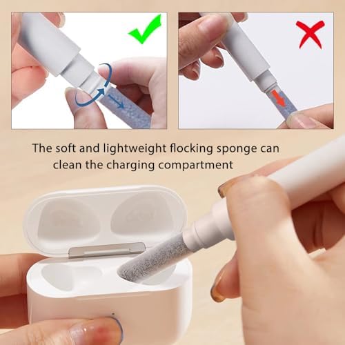 Cleaner Kit for Airpods,Earbuds Cleaning kit for Airpods Pro 1 2 3, Multi-Function Cleaning Tool with Brush for Wireless Earphones Bluetooth Headphones Camera and iPhone(White) - Image 5