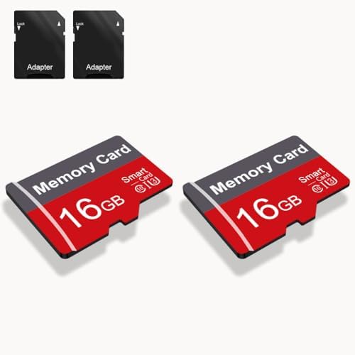 2 Pack Memory Card 16GB with Adapter, High Speed TF Card, UHS-I C10 A1 Memory TF Card for Tablet/Mobile Phone/Camera/Car Audio/Game Console (16, GB) by Unknown