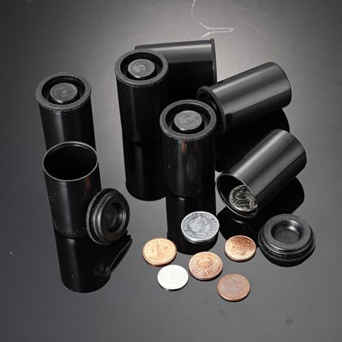 Wenqik 50 Pcs Film Canisters with Caps for Rockets 35 mm Plastic Empty Film Canister Holder Camera Reel Containers for Beads Fish Hook Keys Small Accessories Storage(Black) - Image 5