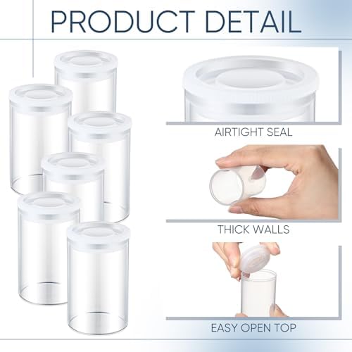Wenqik 50 Pcs Film Canisters with Caps for Rockets 35 mm Plastic Empty Film Canister Holder Camera Reel Containers for Beads Fish Hook Keys Small Accessories Storage(Clear) - Image 3