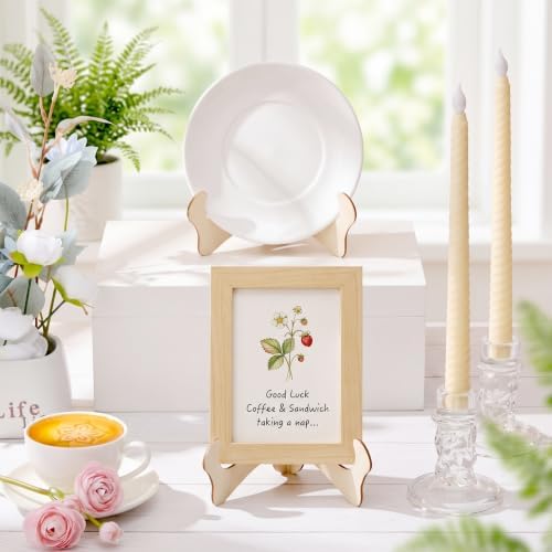 RattanView 6" 24 Pcs Wooden Plate Stands for Display Picture Holder Stand - Image 6