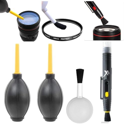 Camera Cleaning Kit with Camera Cleaning Pen Brush, Air Blaster Blower and Lens Brush Blower Brush Dust Cleaner for Lens (Upgraded Kit) by Acuvar