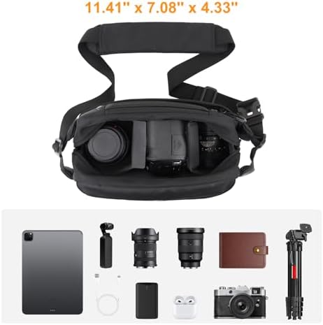 MOSISO Camera Bag Camera Photographers Bag, Shoulder Photography Bag, Black - Image 2