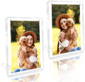 WeRock 2 Pack 5x7 Acrylic Picture Frames, Clear Picture Frames with Stand Magnetic Frame Acrylic Lucite Frameless Transparent Gift for Home Office Display Decor for Photos Certificates by Unknown