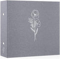 Lanpn 10x10 inch Scrapbook Photo Album, Linen Cover Archival Acid Free Top Load 3 Ring Folder Binder Photo Book 10 x 10 with 30 Plastic Sleeves 60 Pages (Grey) by Lanpn