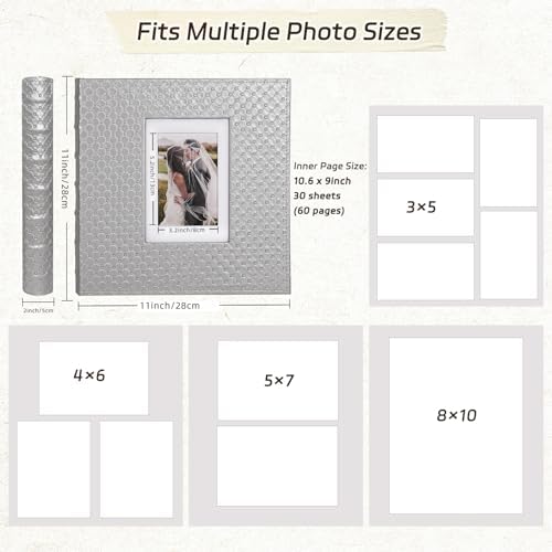 RECUTMS Self Adhesive Photo Album, Large PU Leather Cover, DIY Scrapbook - Image 3