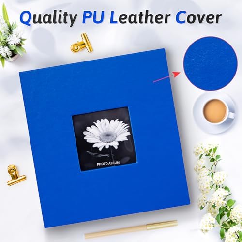 Popotop Photo Album 4x6 200 Photos with Writing Space, Leather Cover Album with Display Picture Window, Photo Book for Wedding Family Baby Gift - Image 2