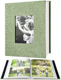 200-Pocket Photo Album 4x6 - Slip-In Picture Album with Linen Cover & Display Window, Vertical Photo Book for Wedding, Family, Baby, Anniversary & Vacation Memories (Holds 200 Photos) by HenPisen