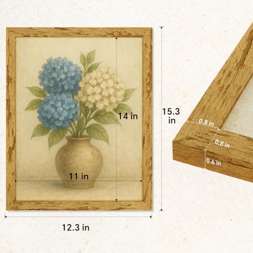 puthiac 11x14 Rustic Farmhouse Picture Frame, Natural Pine, 1 Pack - Image 4
