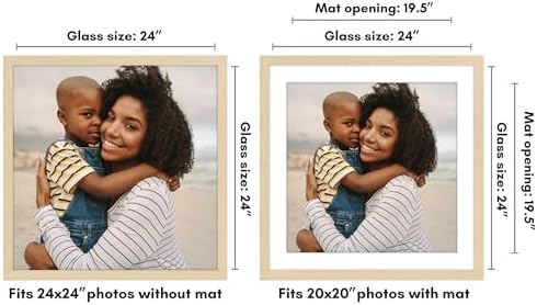 Americanflat 24x24 Poster Frame - Matted to 20x20 - Natural Oak - Image 2