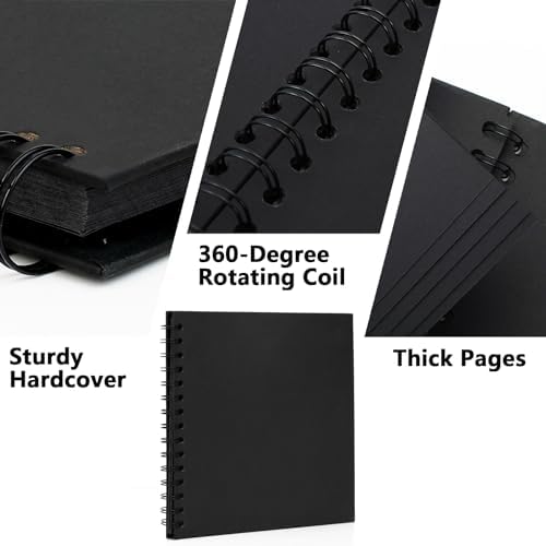DIY Scrapbook Photo Album,100 Pages,12x12 Inch,Black - Image 4
