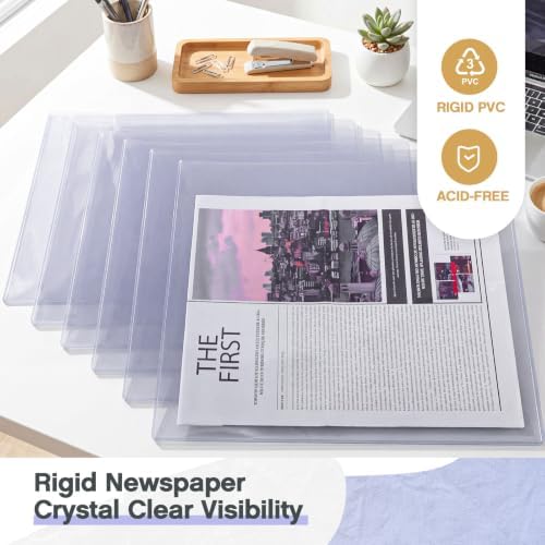 Faccito 12 Pcs Hard Newspaper Holder, 13 X 11'', 4.5mm Rigid PVC - Image 3