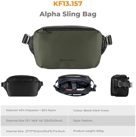 K&F CONCEPT 2 in 1 Camera Sling Bag, Everyday Shoulder Bag - Image 6