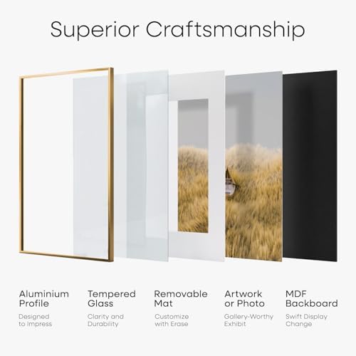 Homeforia 11x18 Bronze Diploma Frame, High-End Metal, 8.5x11 & 5x7 Mat - Image 4