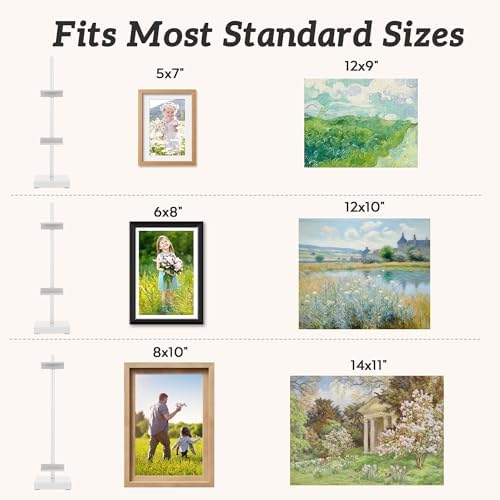 18” Steel Adjustable Tabletop Easel Stand,Picture Frame Holder for Display,Decorative Stands for Photos,Plates,Painting,Artwork,Poster,Books (White, 18 in) - Image 6