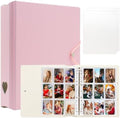 A4 Kpop Photocard Binder, 4 Ring Binder Photo Album for Fujifilm Instax Mini Camera Polaroid Printer Photo Film, 2x3 inch Kpop Photocard Holder Book with 25 Pages 9 Pocket (Pink) by Ablus